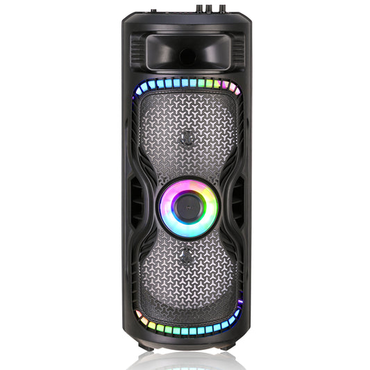 TOPTECH BRAZE-8 Dual 8" Bluetooth Party Speaker with Disco Lights & Rechargeable Battery - Top Tech Audio