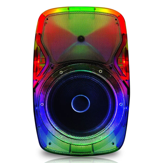 TOPTECH STAR-115 15'' Portable Bluetooth Speaker with Flame Lights & Powerful Sound - Top Tech Audio