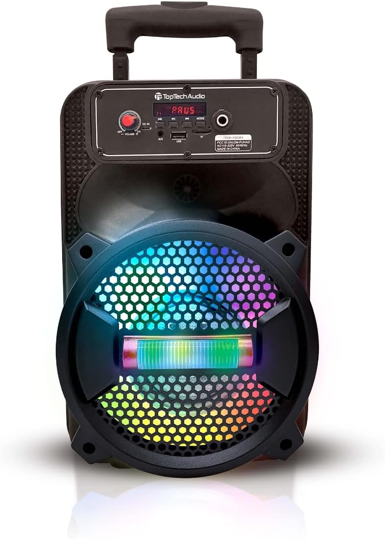 TOPTECH Rock-8, 1500W Portable Bluetooth Speaker with Disco Lights & Microphone