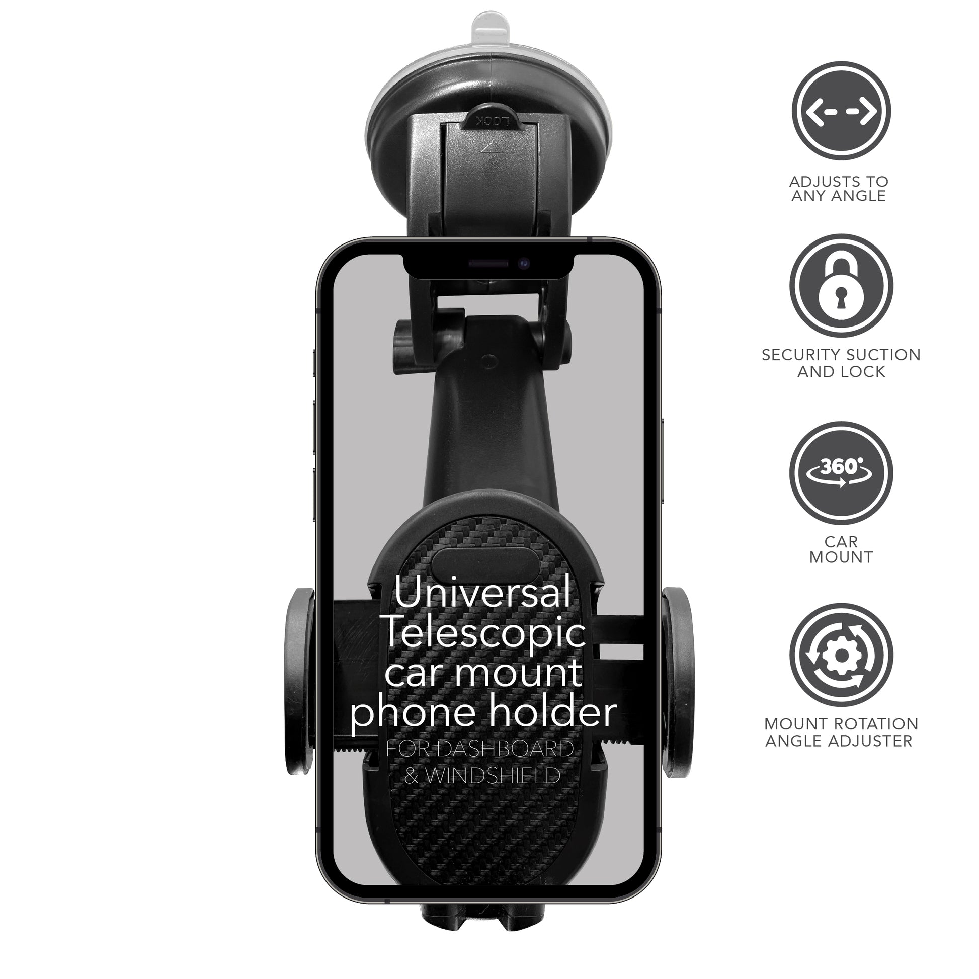 RCA CM-11 2-in-1 Universal Car Phone Holder for Dashboard & Windshield - Top Tech Audio