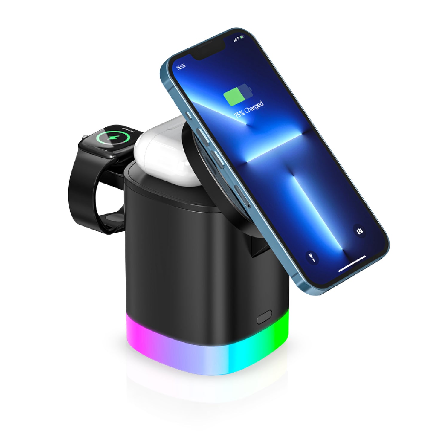 RCA 3-in-1 Wireless Charging Station for iPhone, Apple Watch & AirPods – 15W Max Output - Top Tech Audio