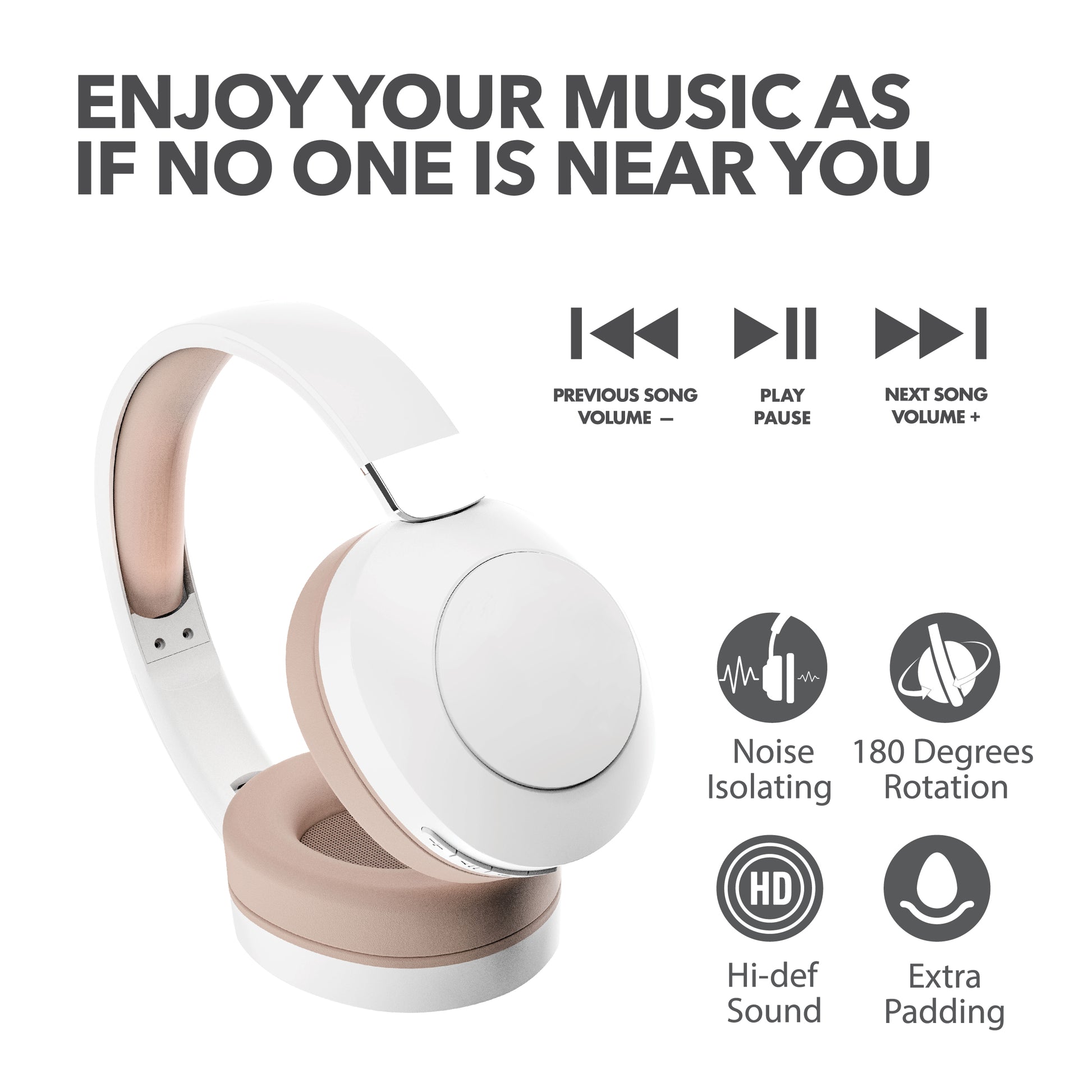 RCA Wave-54 Wireless Over-Ear Bluetooth Headphones, 12H Playtime, Hi-Res Audio - Top Tech Audio