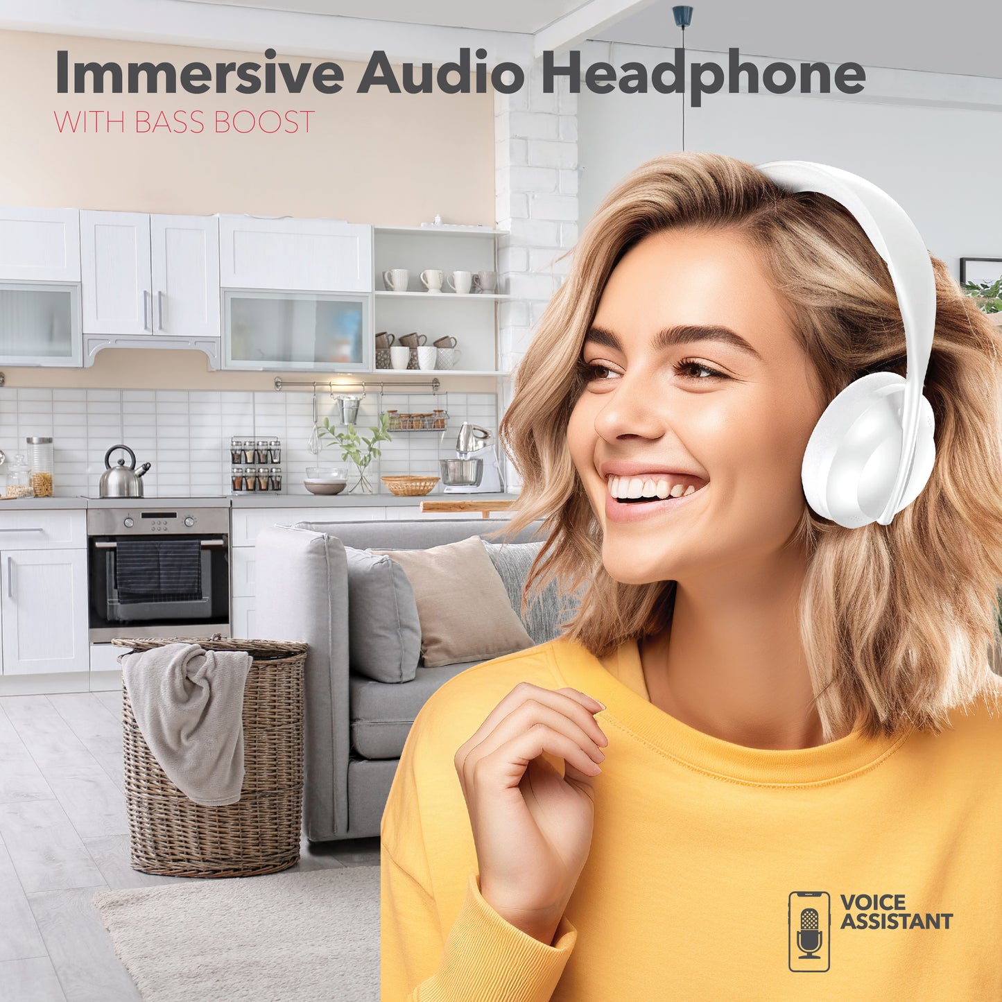 RCA Wave-55 Wireless Over-Ear Bluetooth Headphones, 12H Playtime, Hi-Resolution Audio - Top Tech Audio