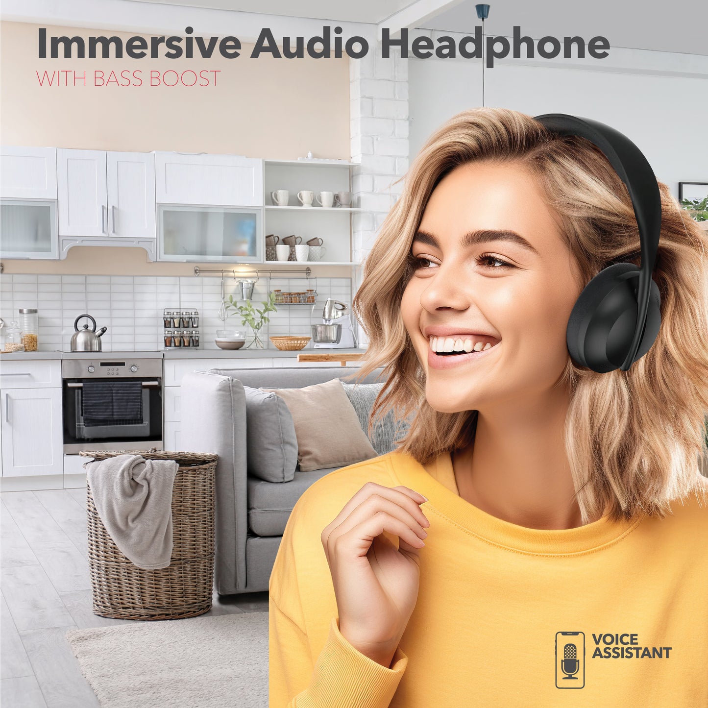 RCA Wave-55 Wireless Over-Ear Bluetooth Headphones, 12H Playtime, Hi-Resolution Audio - Top Tech Audio