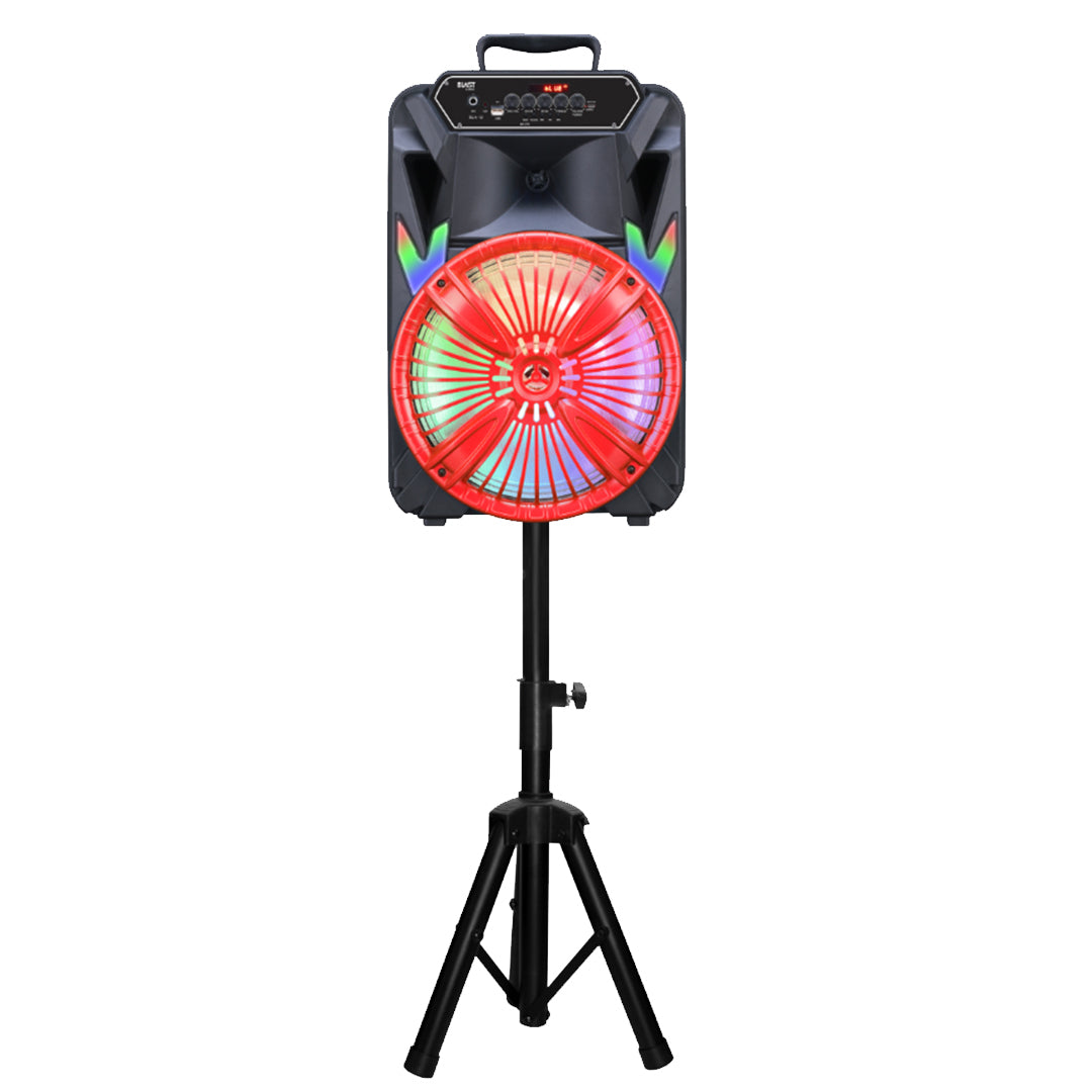 TOPTECH BLA-12 Bluetooth Party Speaker with Disco Lights, Mic, and Tripod - Top Tech Audio