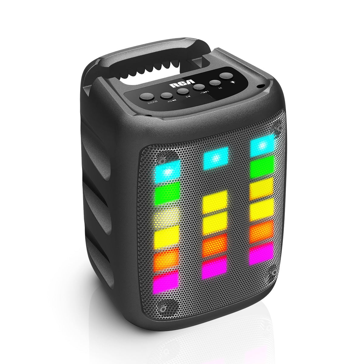 RCA Disco 103 RGB Wireless Mini Party Speaker with LED Show Lights and 3" Woofer - Top Tech Audio