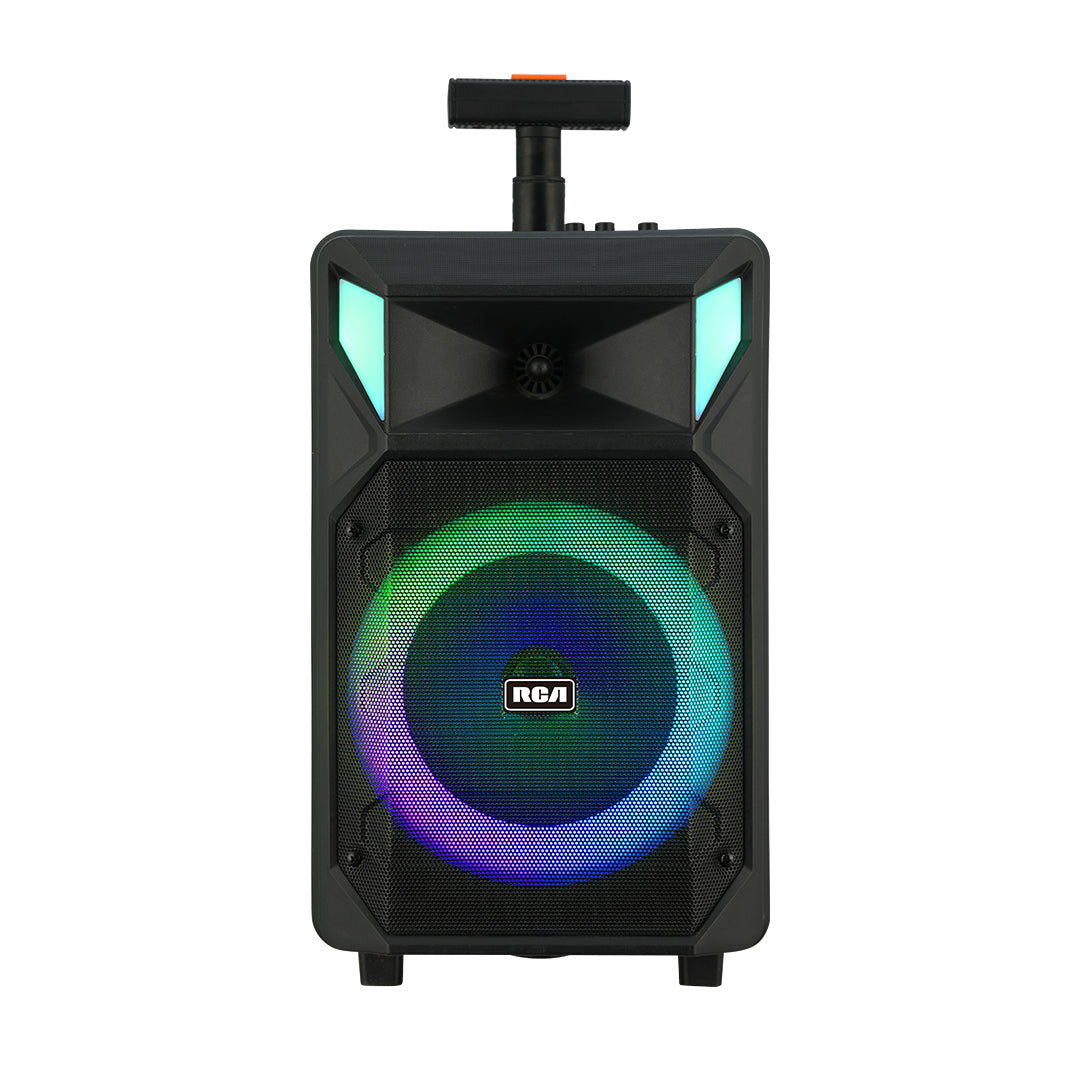 RCA FLAME-8 8" Bluetooth Speaker with Mic, Remote, Trolley & Dynamic LED Lights - Top Tech Audio