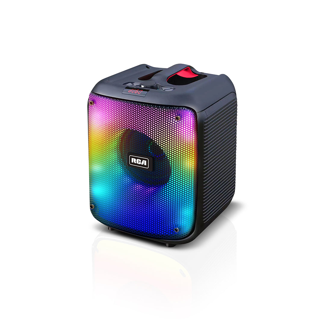 RCA STAGE-88 8" Bluetooth Speaker with LED Lights, FM Radio & Carry Handle - Top Tech Audio
