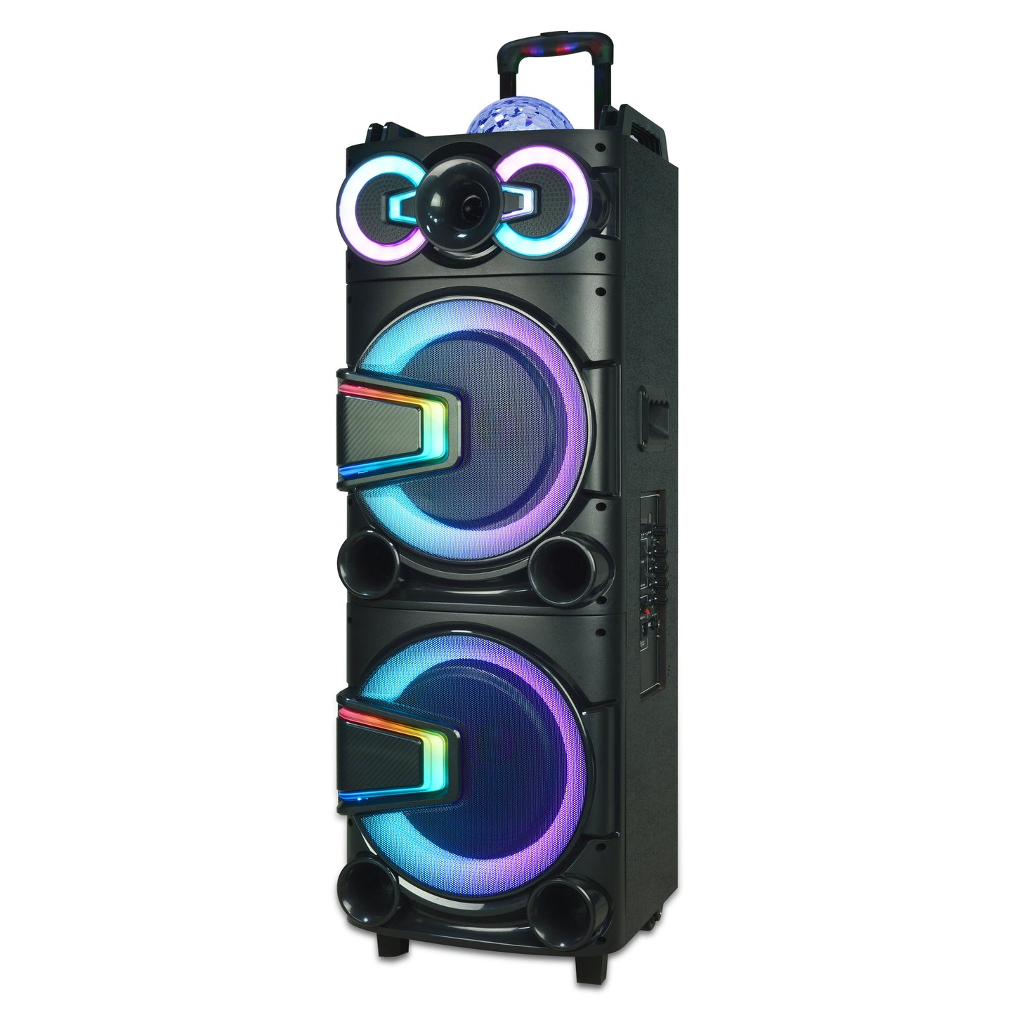 TOPTECH ANGEL-10, Dual 10" Bluetooth Speaker with Disco Lights & DJ Bulb for Home/Outdoor