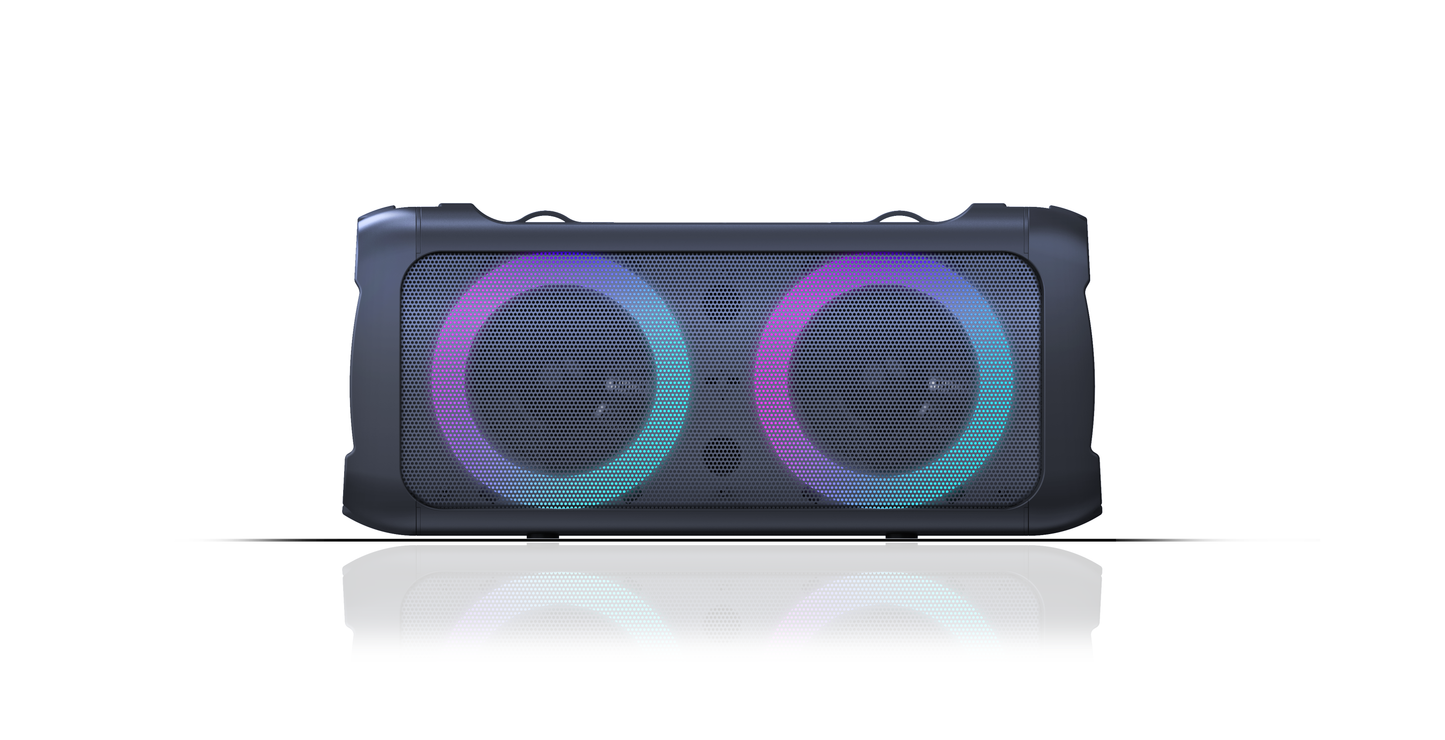 RCA STAGE-206 Double 6.5" Bluetooth Speaker with Mic, Remote & Carry Strap - Top Tech Audio