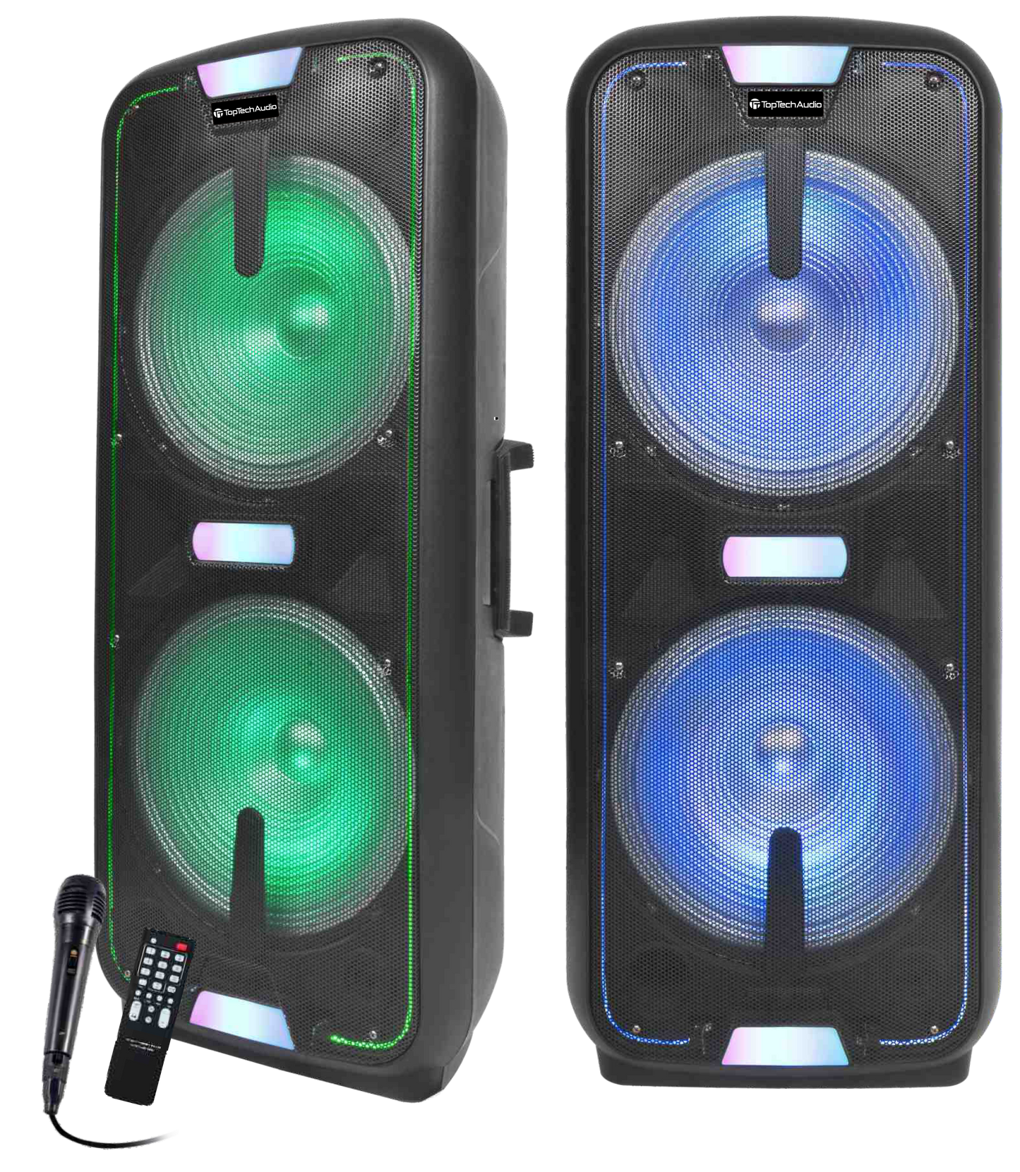 Fully Amplified Portable 10000 Watts Peak Power 2x15” Speaker