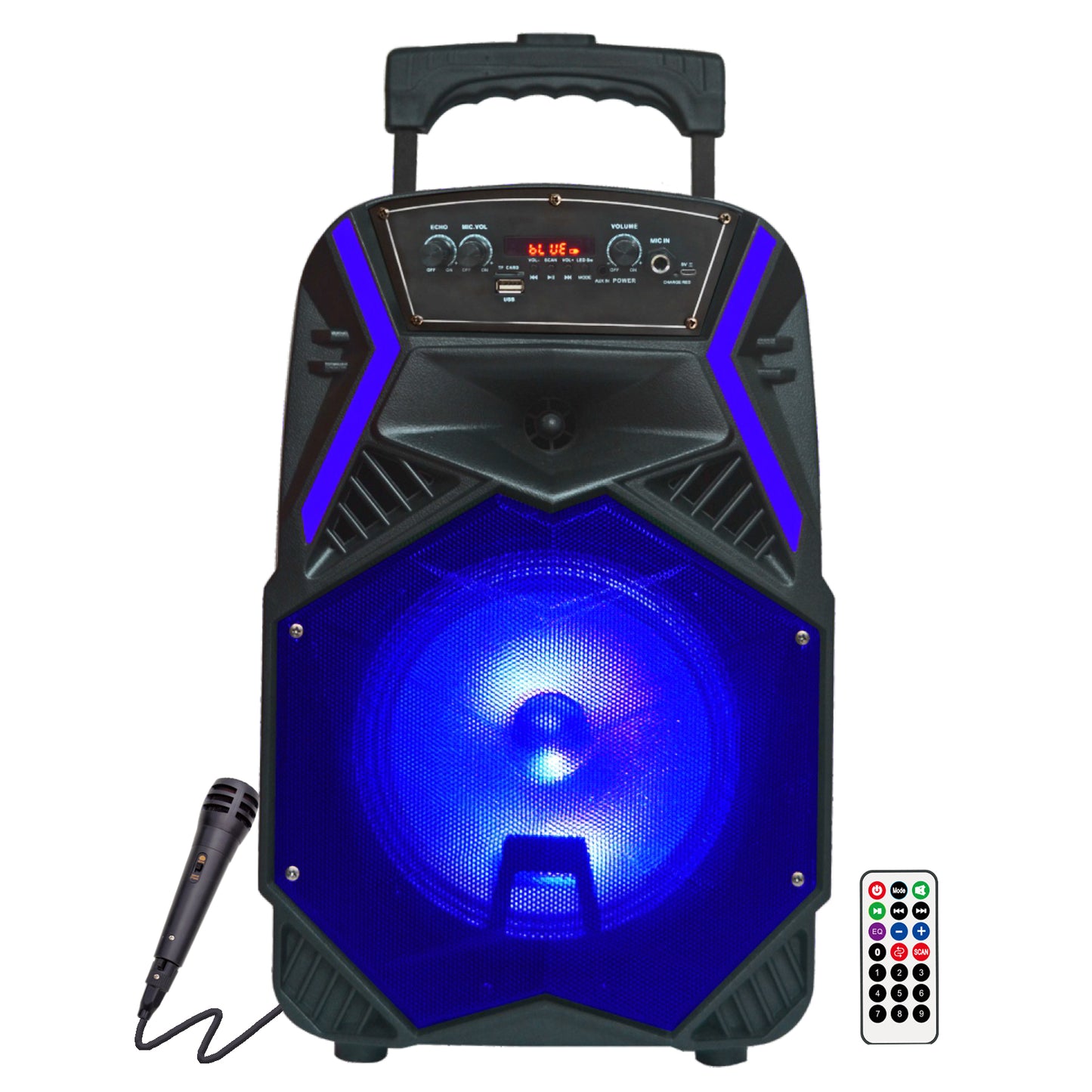 TOPTECH Angel-8 Portable 8" Bluetooth Party Speaker with LED Lights and Remote - Top Tech Audio