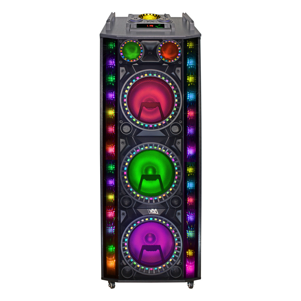 Triple 12’’ Amplified Powered Speaker, 9000 Watts