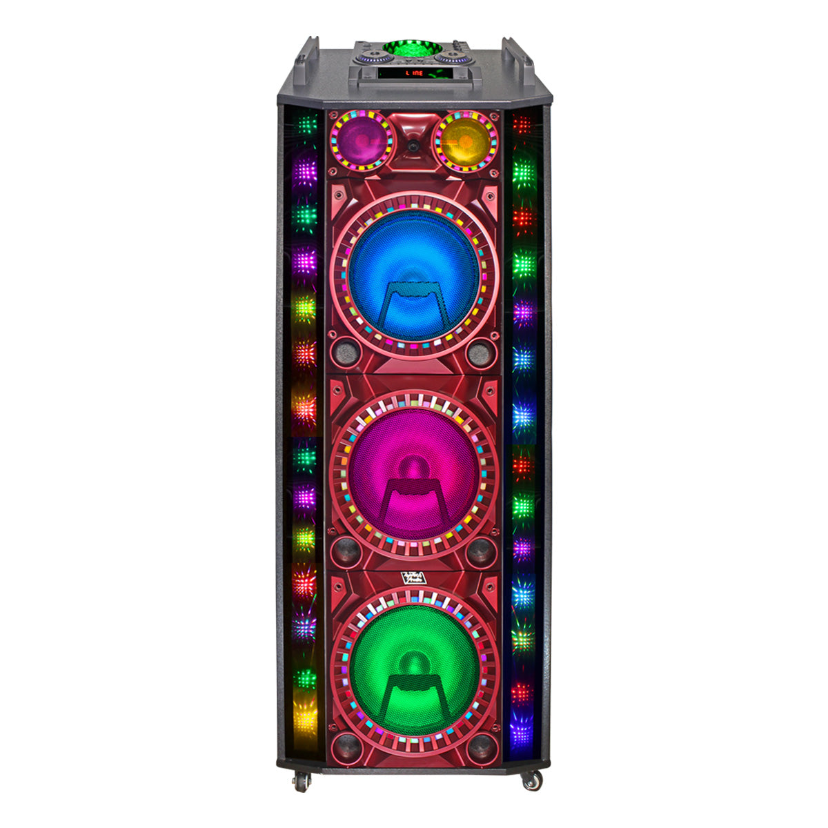 Triple 12’’ Amplified Powered Speaker, 9000 Watts