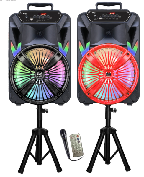 Fully Amplified Portable 4000 Watts Peak Power 12” Speaker