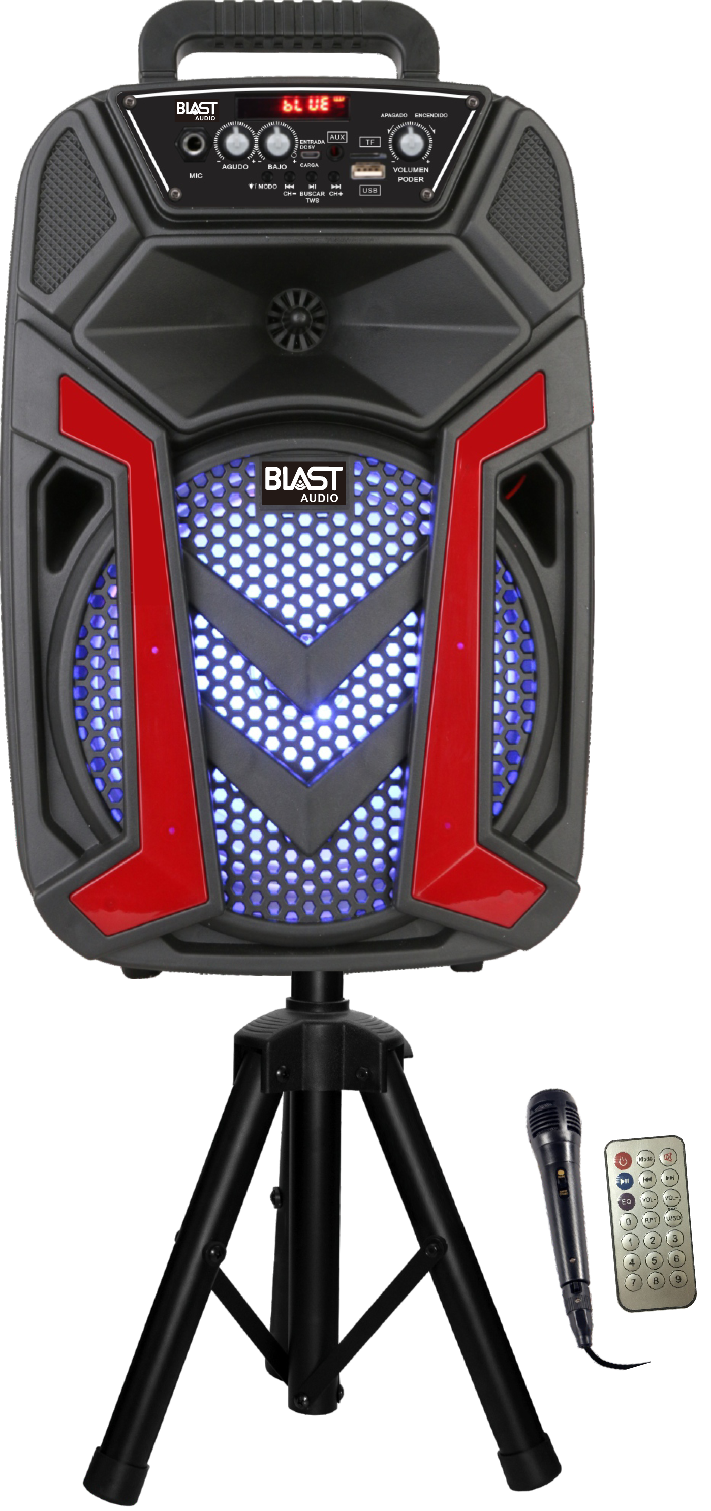 Fully Amplified Portable 2500 Watts Peak Power 8” Speaker