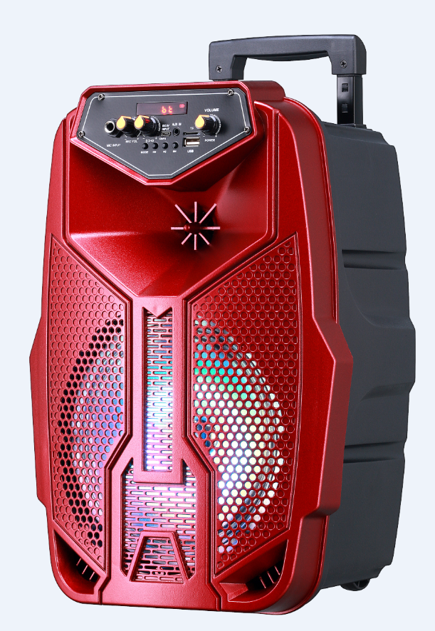 Fully Amplified Portable 2000W 8” Bluetooth Speaker with Mic and Remote