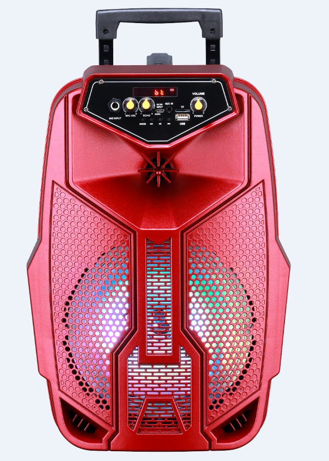 Fully Amplified Portable 2000W 8” Bluetooth Speaker with Mic and Remote