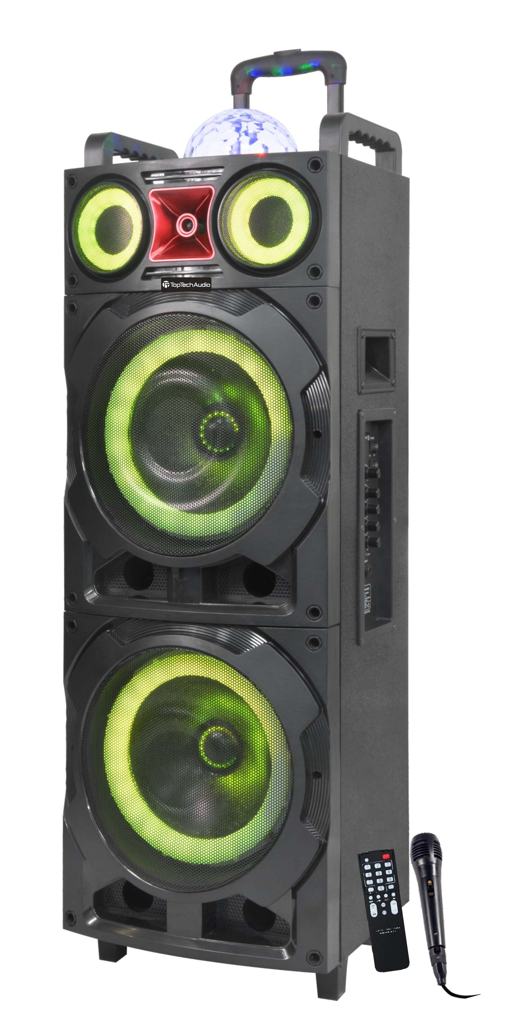 Fully Amplified Portable 2x12†Speaker with LED Lights - Top Tech Audio