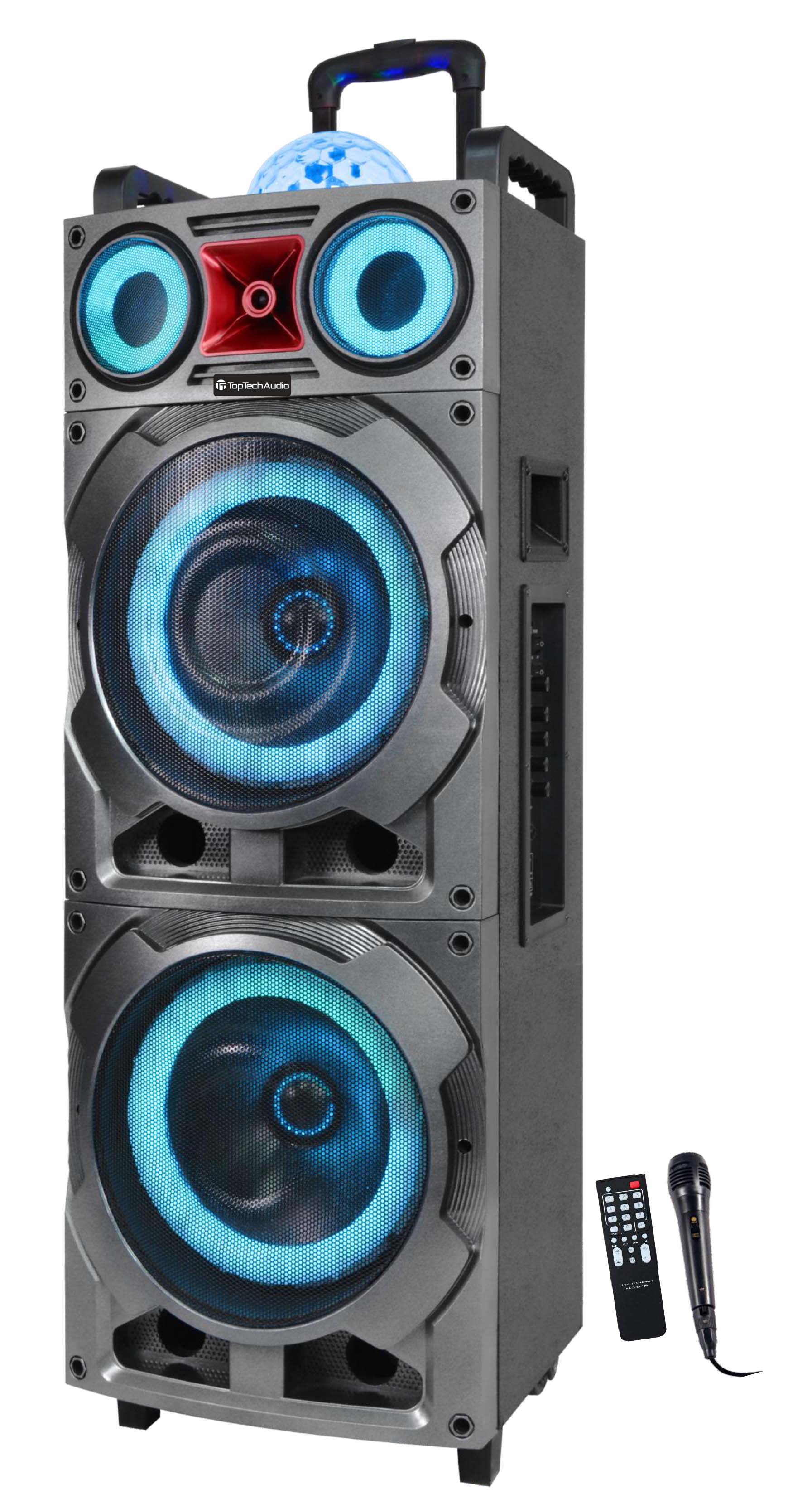Fully Amplified Portable 2x12†Speaker with LED Lights - Top Tech Audio