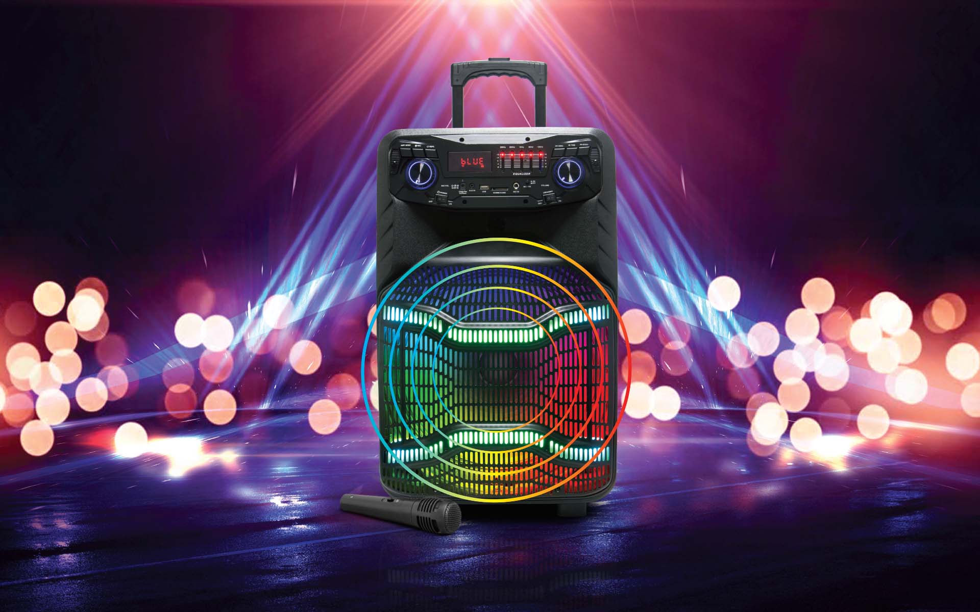 BLAZE-15, 15'' Bluetooth Party Speaker with Disco Lights - Top Tech Audio