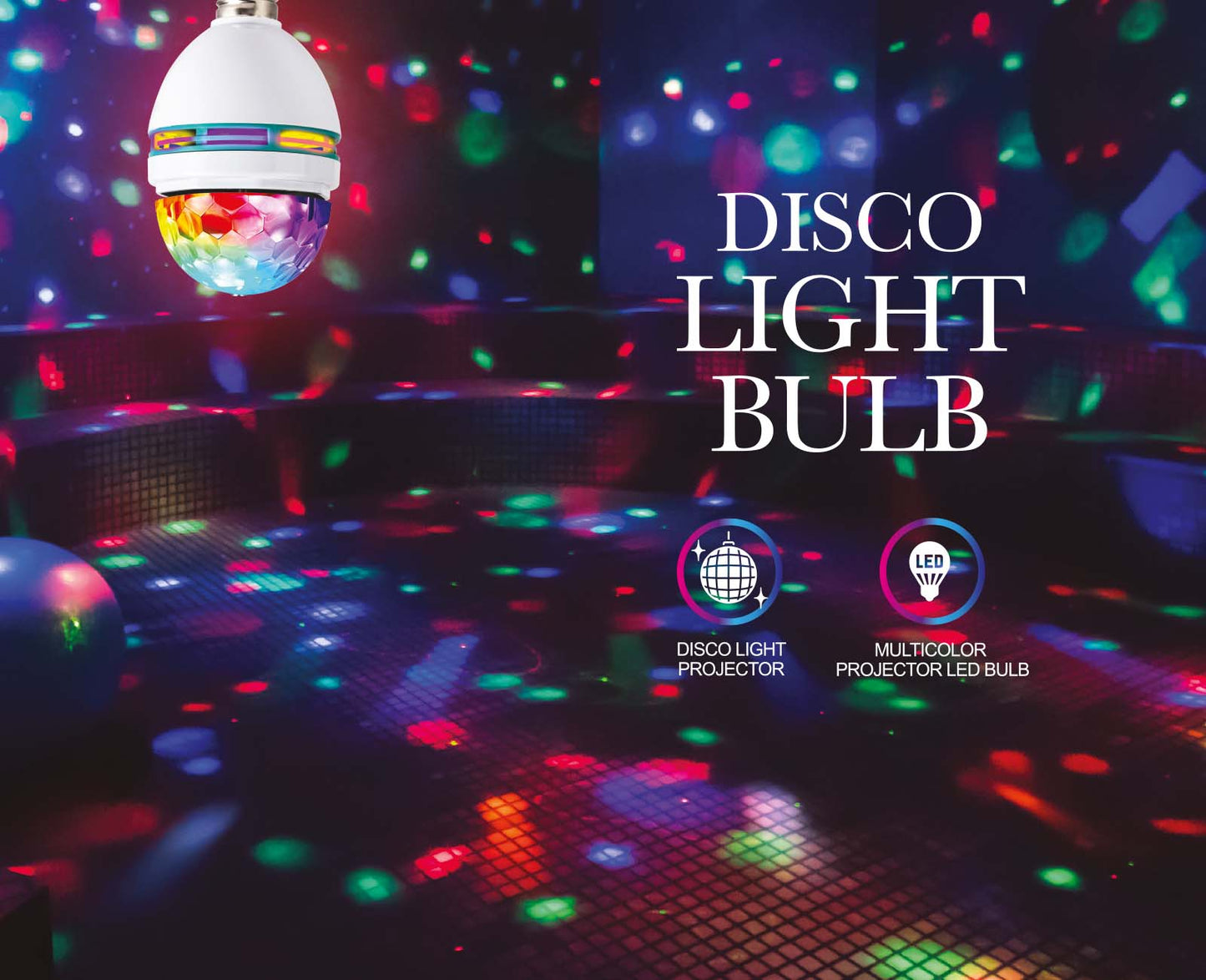 TOPTECH DISCO LIGHT BULB, Star Projector Galaxy Disco Light Bulb Projector for Party, Rotating Bluetooth Speaker with Lighting Shows, socket included, Night Light Projector for Kids/Teenger/Adults/Ceiling/Activity/Bedroom