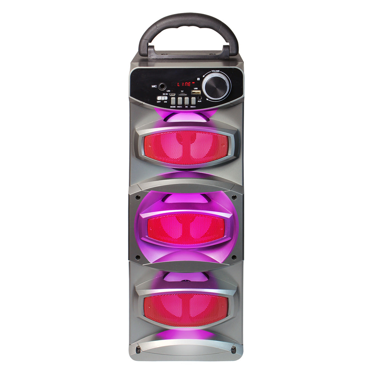 Portable 800W Multimedia Speaker with USB, FM Radio, and Rechargeable Battery
