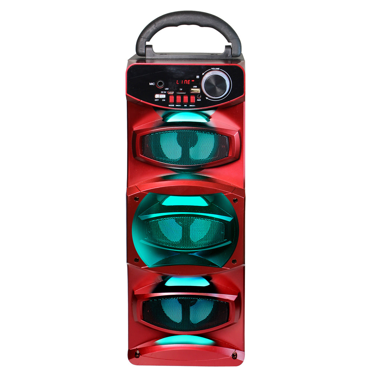 Portable 800W Multimedia Speaker with USB, FM Radio, and Rechargeable Battery