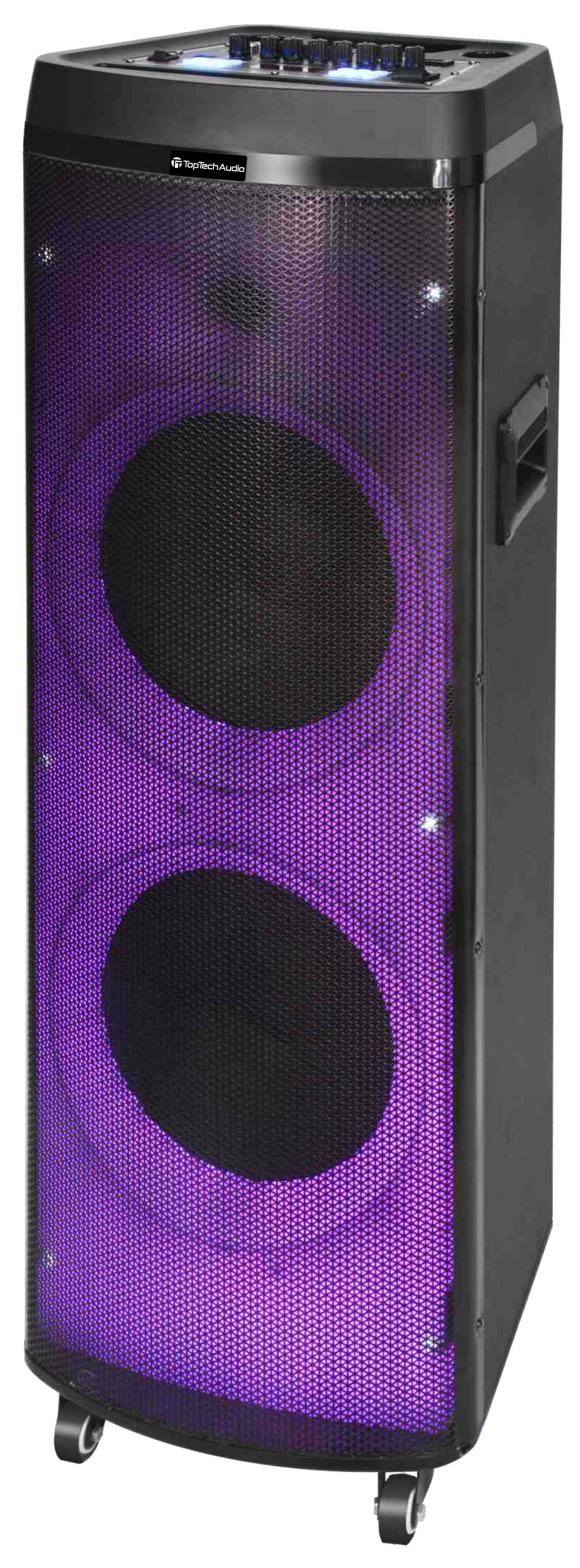 Fully Amplified Portable 2x12†Speaker with LED Lights - Top Tech Audio