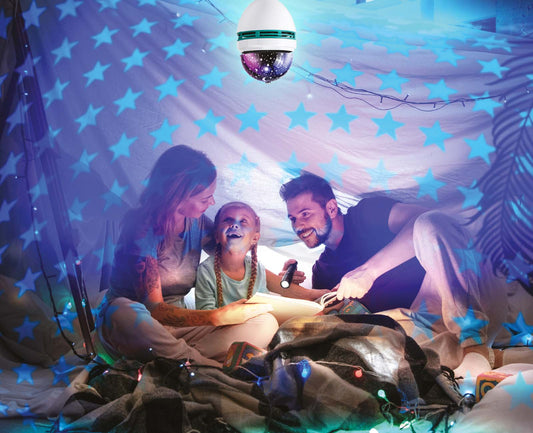 TOPTECH Star Projector Galaxy Bulb Projector for Bedroom, Rotating Bluetooth Speaker with Lighting Shows, socket included, Night Light Projector for Kids/Teenger/Adults/Ceiling/Activity