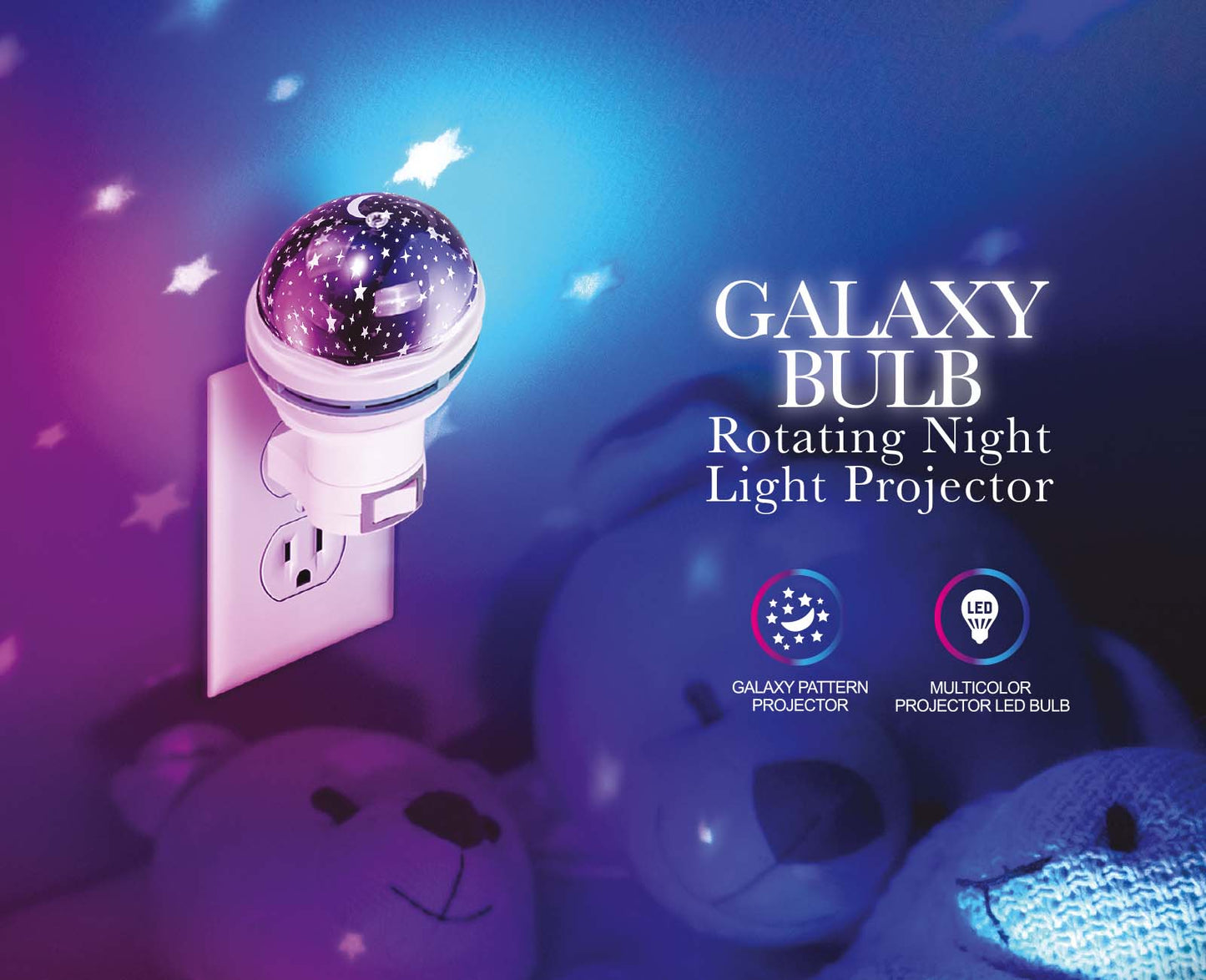 TOPTECH Star Projector Galaxy Bulb with Bluetooth Speaker, Night Light & Lighting Shows - Top Tech Audio