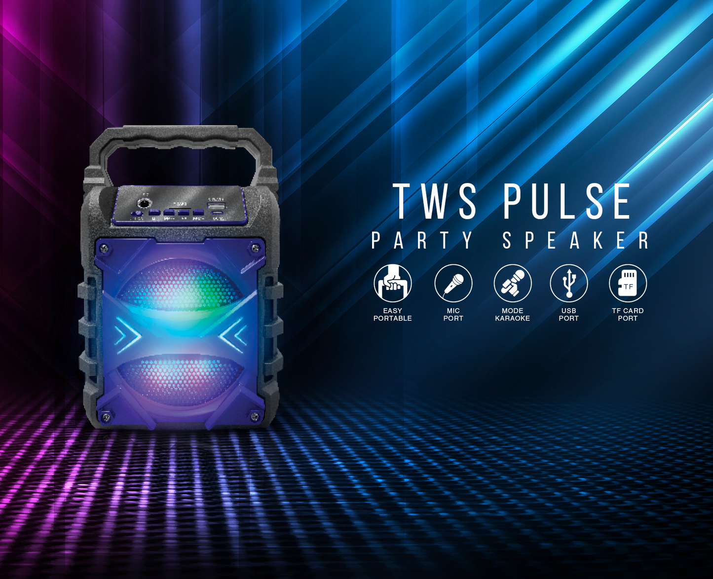 TOPTECH Jet-4 Bluetooth Speaker, 4" Woofer, 400W, Karaoke, 100ft Range, Portable - Top Tech Audio