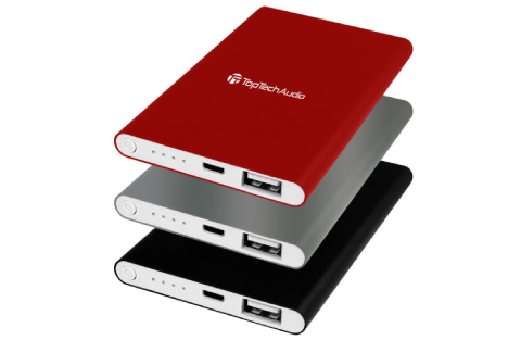 TopTech Slim Backup Power Bank with LED Indicator for USB Devices - Top Tech Audio
