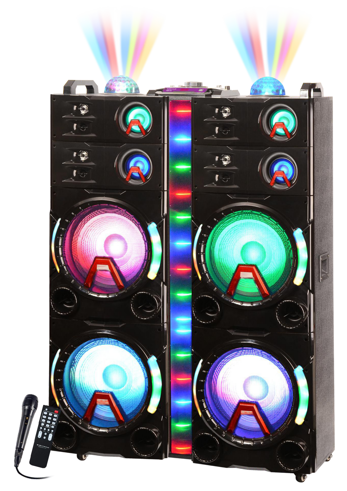 Fully Amplified 15000 Watts 4x12" Multimedia Speaker with Bluetooth, LED Display & Karaoke