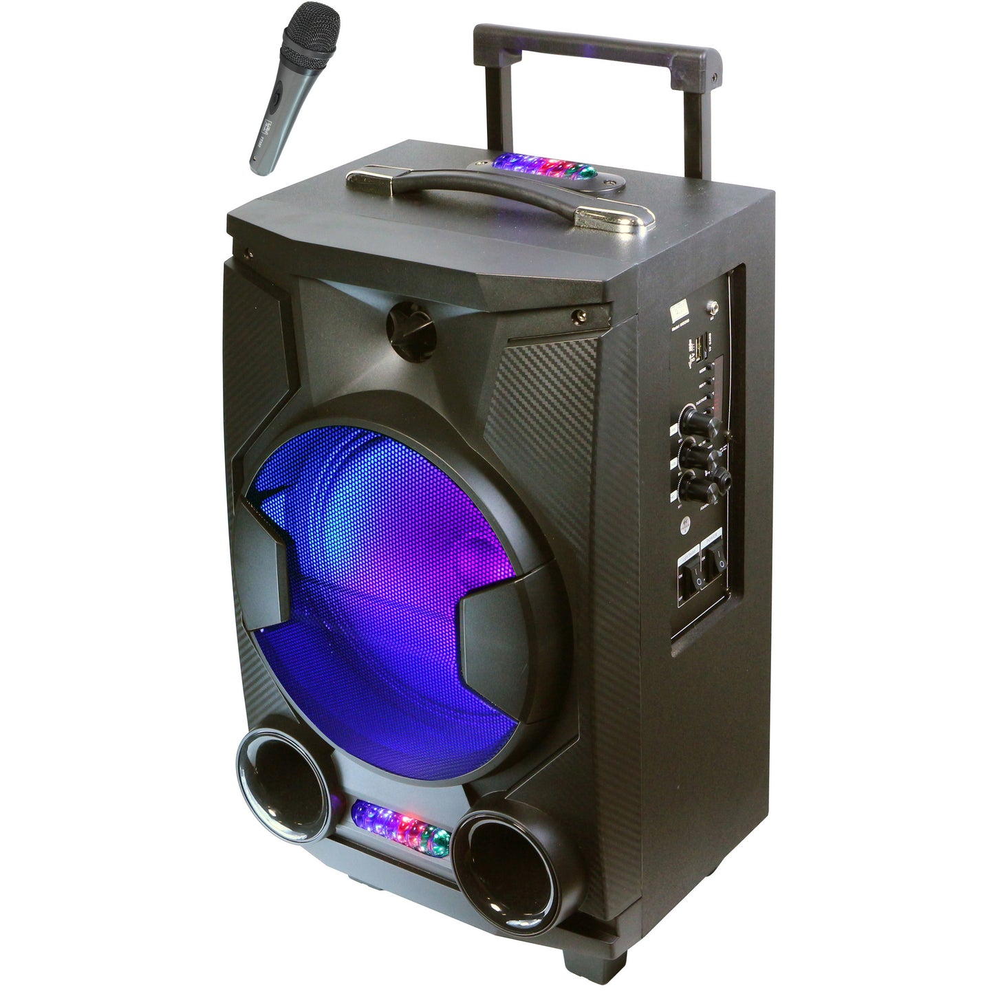 1300 Watts Peak Power Portable 8-Inch Bluetooth Speaker with LED Lights