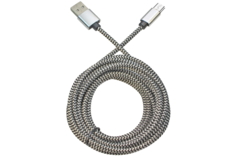 10ft Nylon Braided Micro USB Cable - Durable & Tangle-Free Design - Top Tech Audio