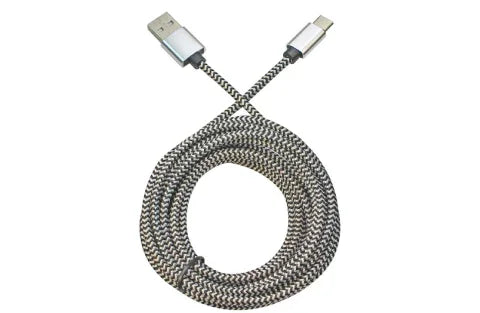 10ft Nylon Braided USB-C Cable - Durable & Tangle-Free Design - Top Tech Audio
