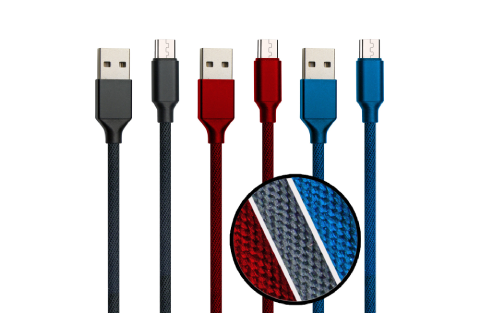 3ft Tangle-Free Braided Micro USB Cable with Fast Charging Alloy Connectors - Top Tech Audio