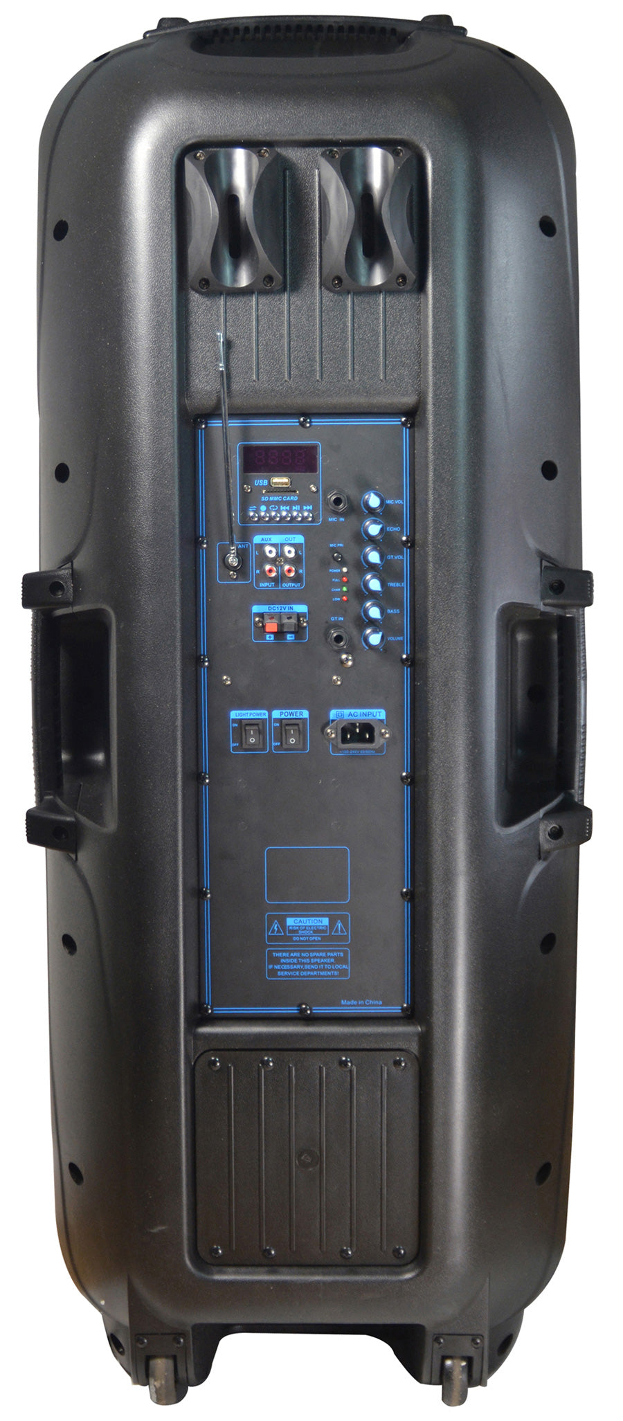 TOPTECH PBX-9918-BTL 2×15" Bluetooth Speaker with 3500W Power, LED Lights & 6H Playtime