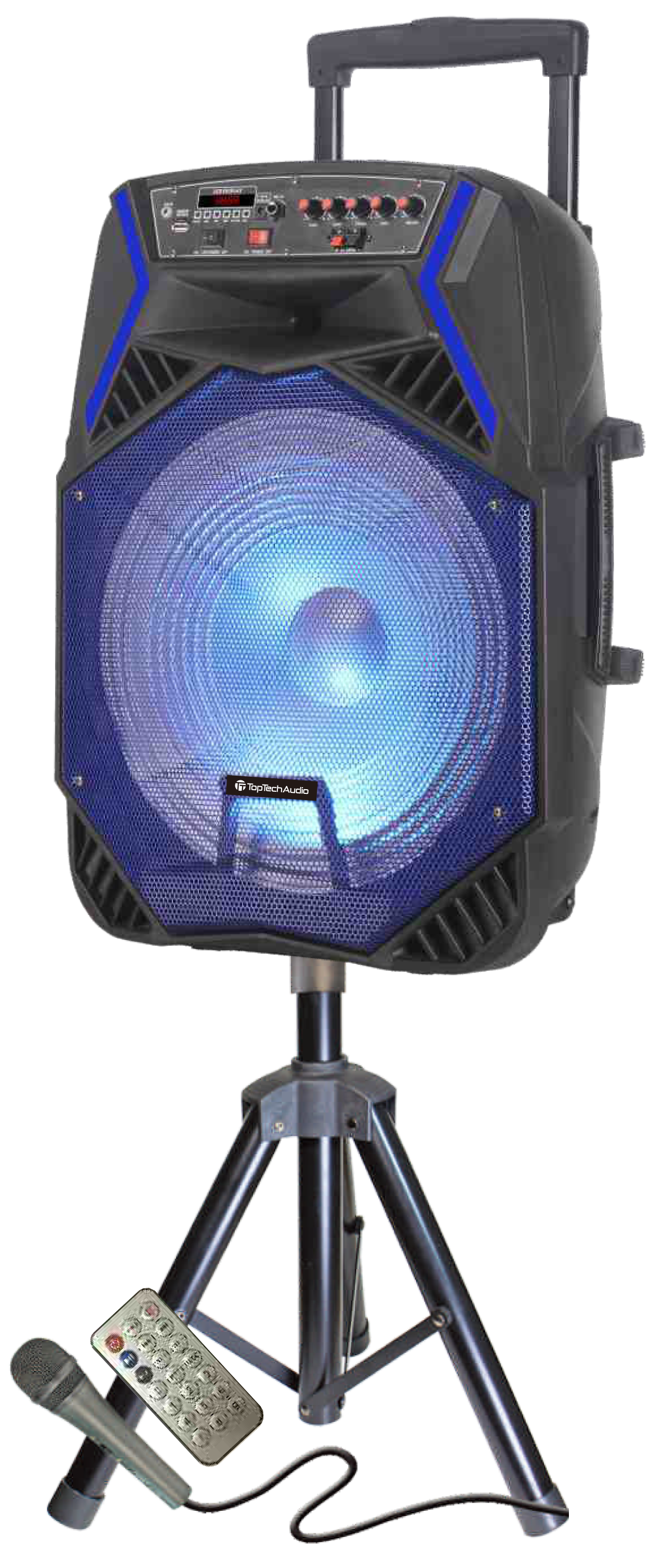 ROCK-15 Portable 6000W 15" Speaker with Bluetooth, Colorful Lights & Wired Microphone