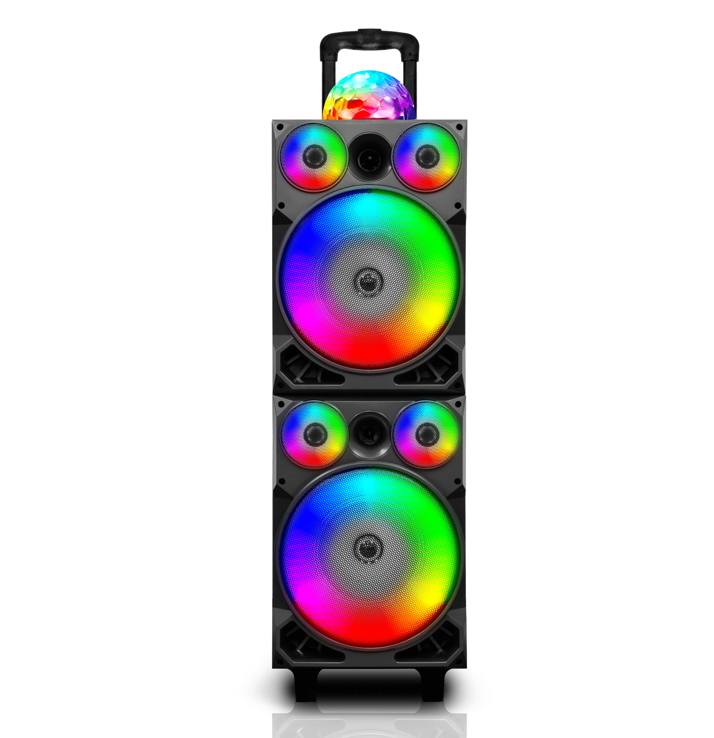 TOPTECH SUNNY-208, 2*28''Woofers Portable Bluetooth Speaker with Disco Light,of Blazing Powerful Sound,Unbeatable Stereo Sound, 10M(33ft) Wireless Range,for Home/Outdoor,Birthday Gift