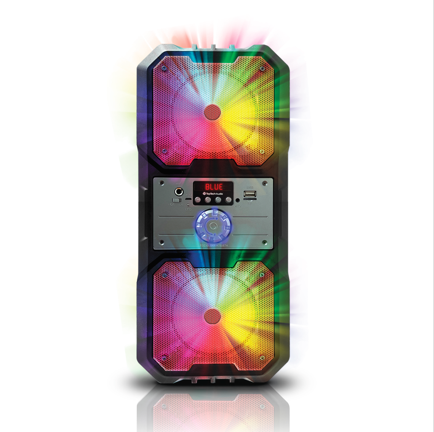 TOPTECH SPIKE-4, Dual 4 Inch Portable Bluetooth Speaker with Disco Lights & Rechargeable Battery with Extra Bass ,800W Powerful Sound,10 Meters (33ft) Bluetooth Distance for Home/Outdoor,Birthday Gift,light