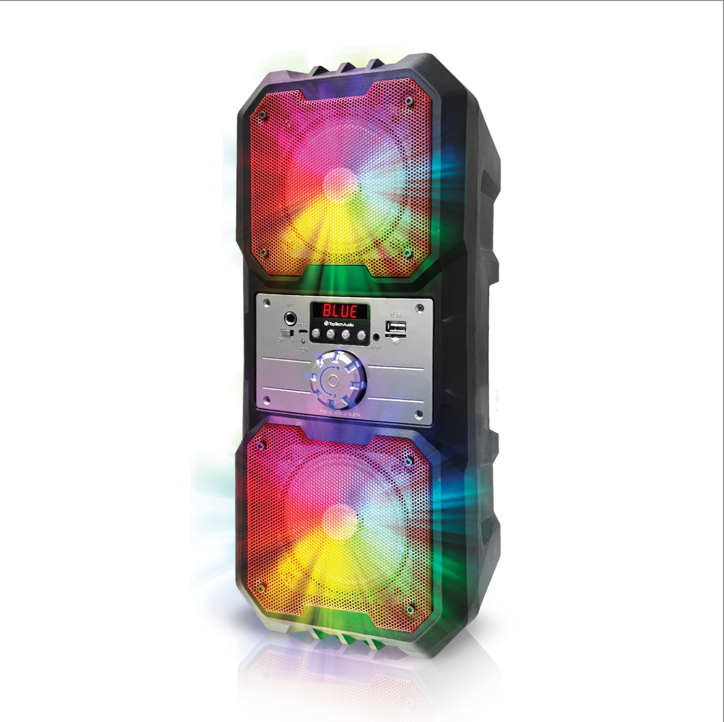 TOPTECH SPIKE-4, Dual 4 Inch Portable Bluetooth Speaker with Disco Lights & Rechargeable Battery with Extra Bass ,800W Powerful Sound,10 Meters (33ft) Bluetooth Distance for Home/Outdoor,Birthday Gift,light