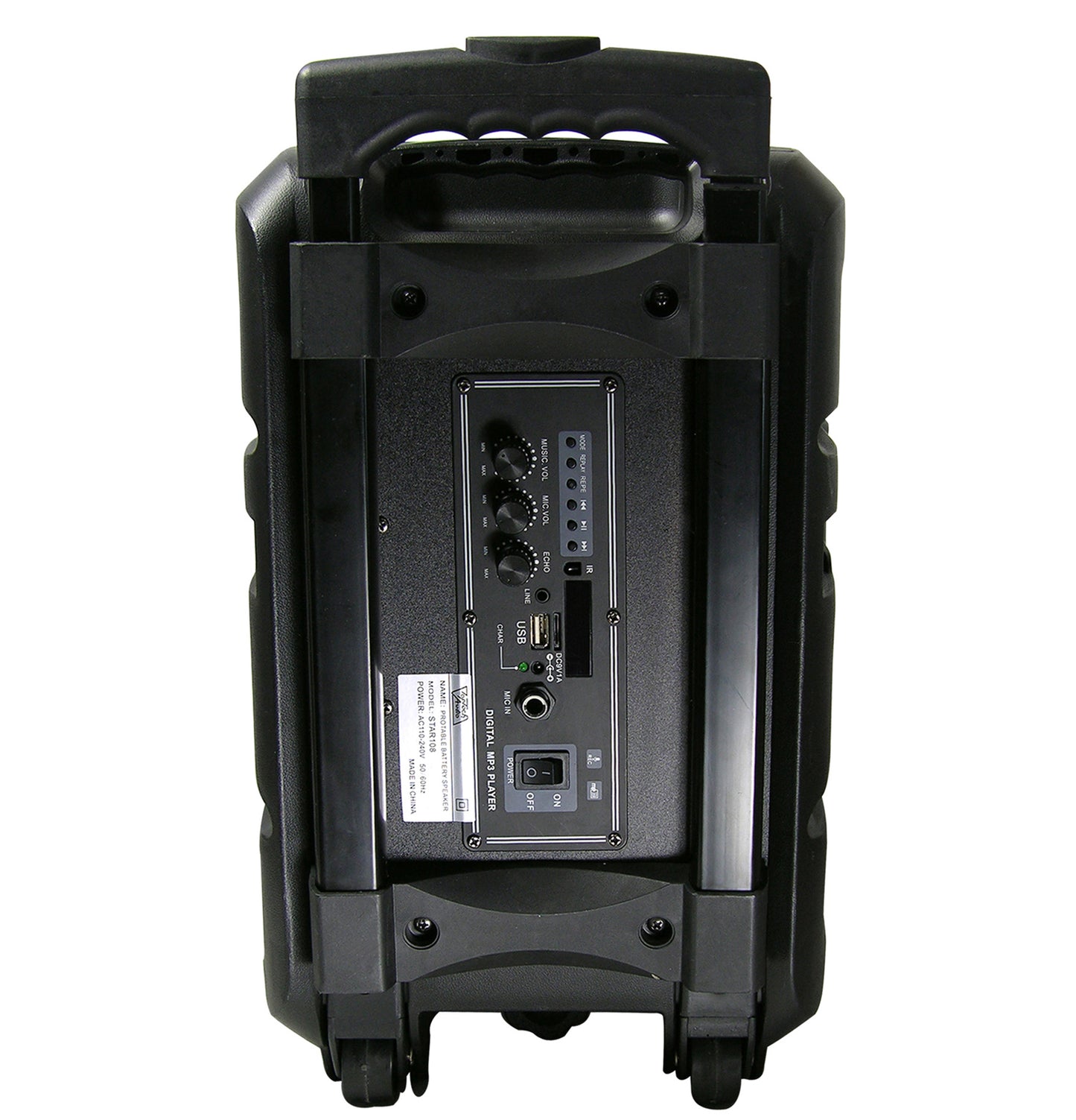 Fully Amplified Portable 1200 Watts Peak Power 8” Speaker with LED LIGHT