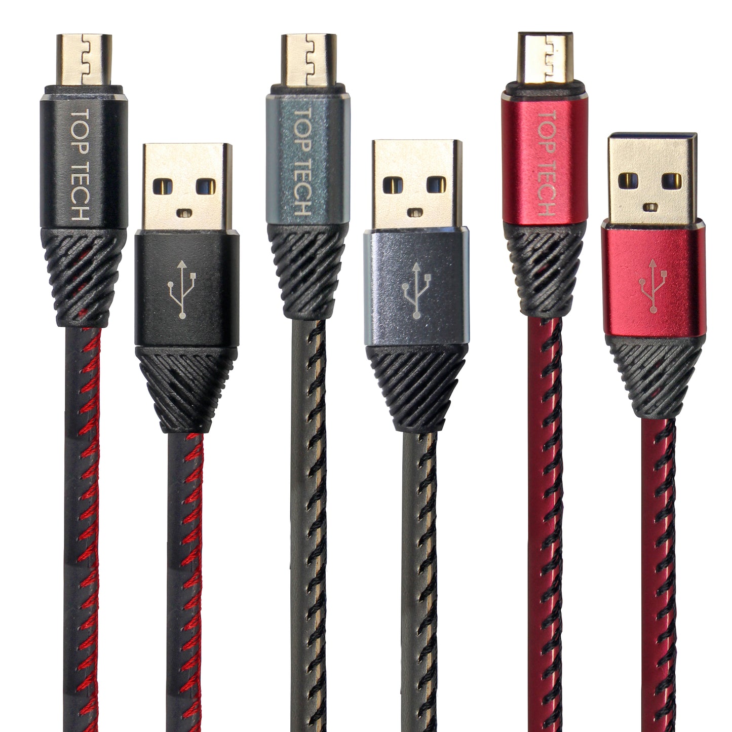 Premium Leather Charging Cable, Fast Charge & Tangle-Free (3 Ft. Long)