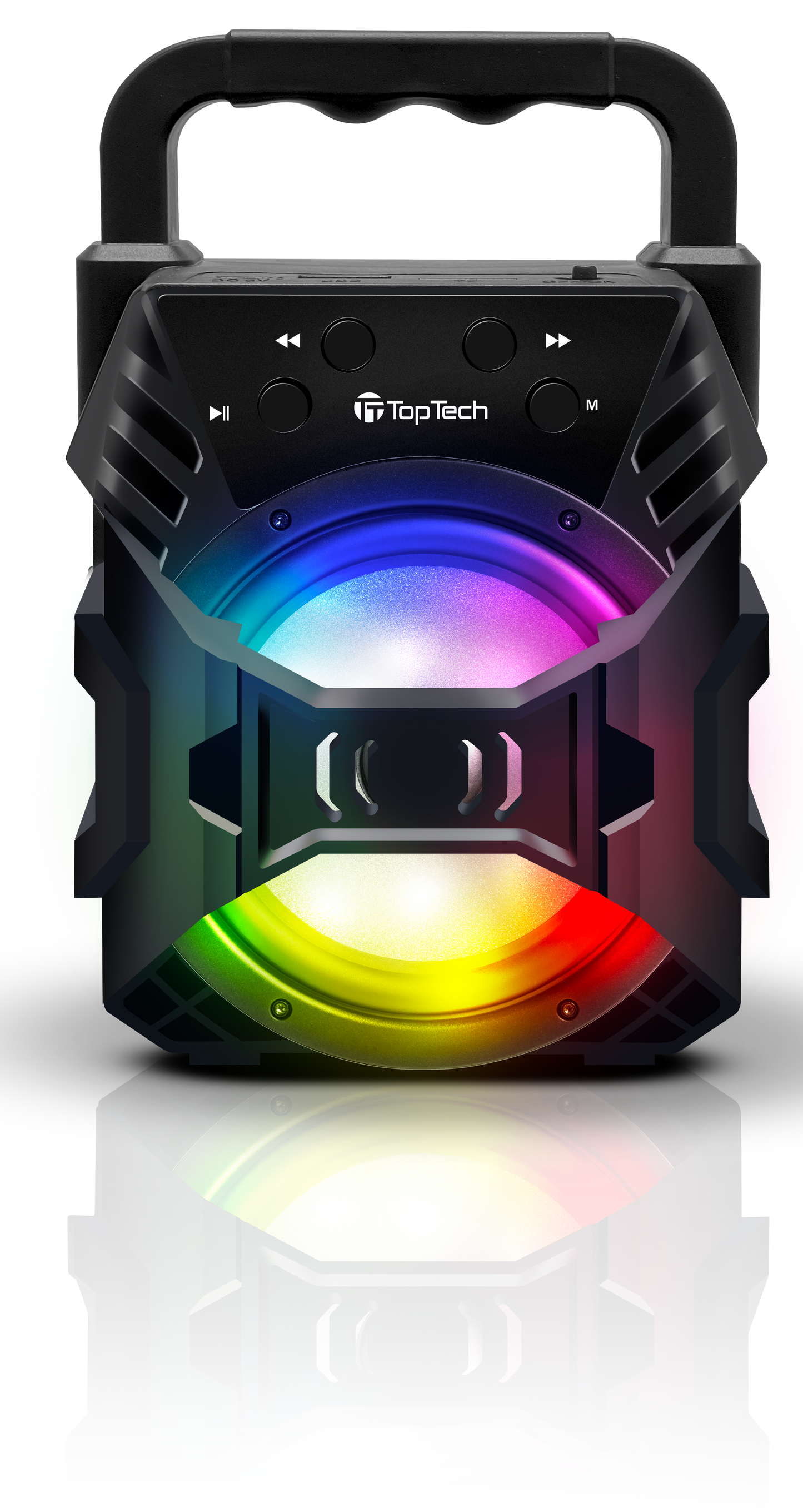 TOPTECH BLADE-4, 4'' Woofer Rechargeable Party Portable Speaker with Multi-color Disco Lights on Grill,10 meters (33ft)Bluetooth Distance,of Blazing Powerful Sound, for Party/Gift/Indooer/Outdoor