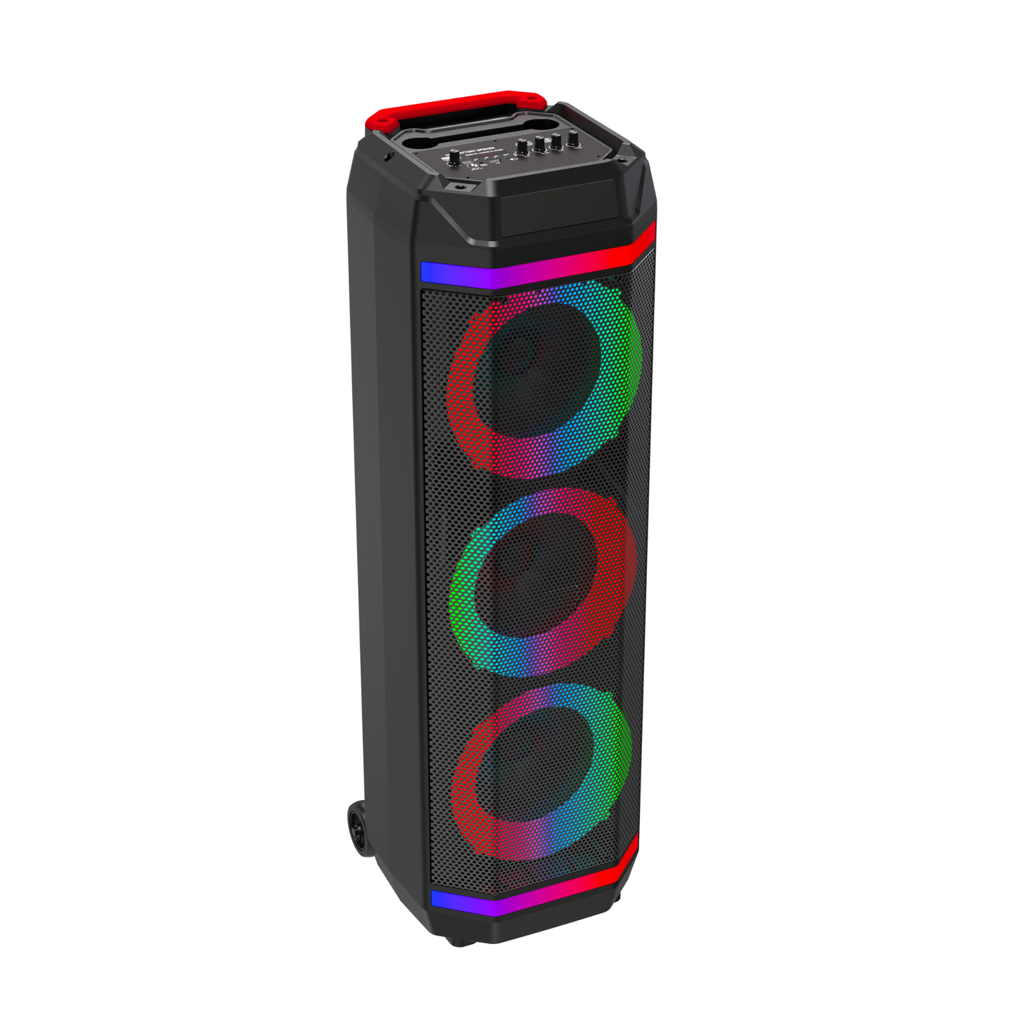 RCA FLAME-2108 Disco Flame Effect Bluetooth Party Speaker with Dual Woofers, 8H Playback Time, Bluetooth Version 5, Black
