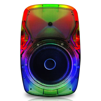 TOPTECH STAR-115 15'' Portable Bluetooth Speaker with Flame Lights & Powerful Sound