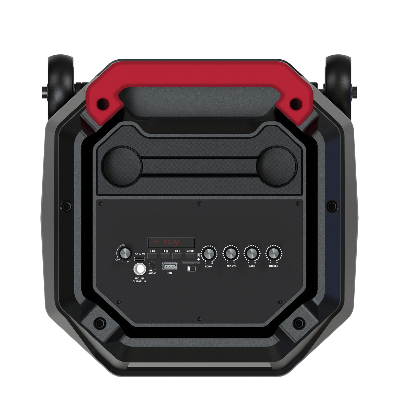 RCA FLAME-2108 Disco Flame Effect Bluetooth Party Speaker with Dual Woofers, 8H Playback Time, Bluetooth Version 5, Black