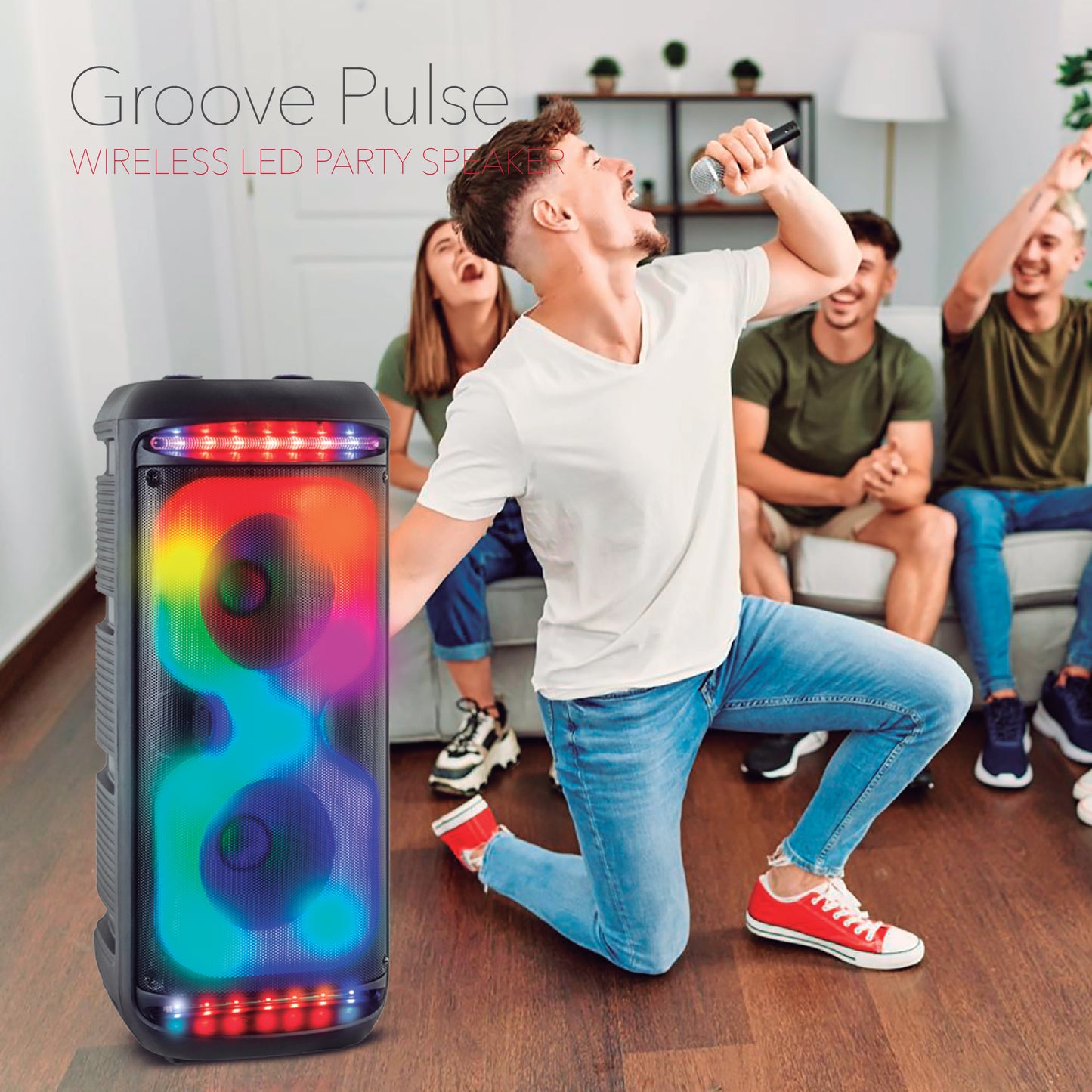 RCA Disco 2110 Flame Effect Bluetooth Party Speaker with Dual 8" Woofers